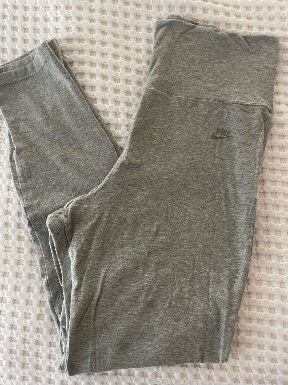 Nike Grey High-Waisted Leggings Soft Knit Womens Large